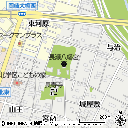 長瀬八幡宮周辺の地図