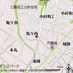 愛知県岡崎市小針町馬々西3周辺の地図