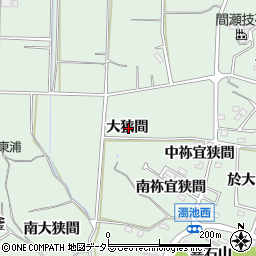 愛知県知多郡東浦町緒川大狭間周辺の地図
