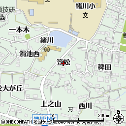 愛知県東浦町（知多郡）緒川（笠松）周辺の地図