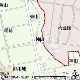 愛知県安城市柿碕町神田周辺の地図