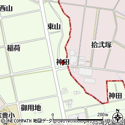 愛知県安城市柿碕町（神田）周辺の地図