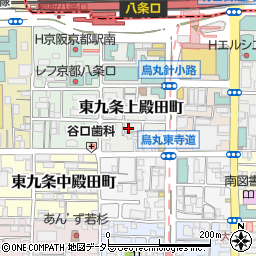 京都府京都市南区東九条上殿田町21周辺の地図