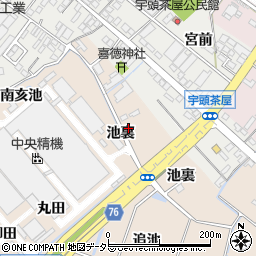 愛知県安城市尾崎町池裏周辺の地図