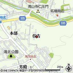愛知県岡崎市滝町住吉周辺の地図