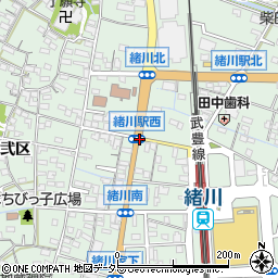 緒川駅西周辺の地図