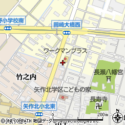 愛知県岡崎市北野町東河原1周辺の地図