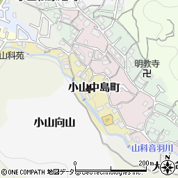 京都府京都市山科区小山中島町26周辺の地図