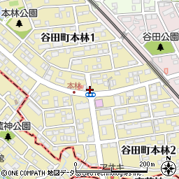 愛知県知立市谷田町本林周辺の地図