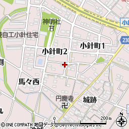 愛知県岡崎市小針町周辺の地図