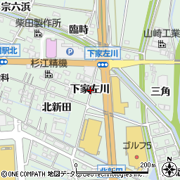 愛知県知多郡東浦町緒川下家左川周辺の地図
