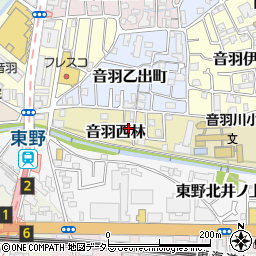 京都府京都市山科区音羽西林周辺の地図