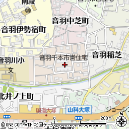 京都府京都市山科区音羽千本町周辺の地図