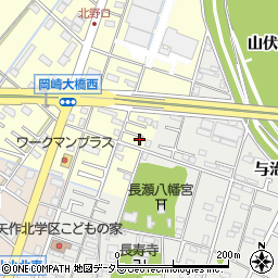 愛知県岡崎市北野町東河原36周辺の地図