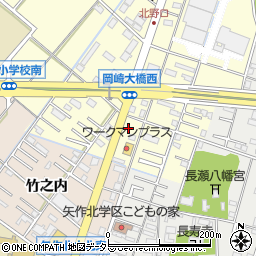 愛知県岡崎市北野町東河原5周辺の地図