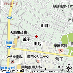 愛知県岡崎市鴨田町山畔12周辺の地図