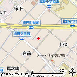 愛知県岡崎市橋目町城畑周辺の地図