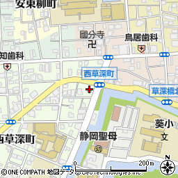 静岡城西郵便局周辺の地図