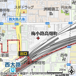 京都府京都市下京区梅小路高畑町14周辺の地図