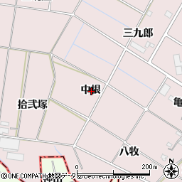 愛知県岡崎市小針町中根周辺の地図