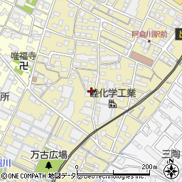 三重県四日市市万古町周辺の地図