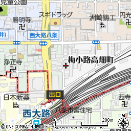 京都府京都市下京区梅小路高畑町8-7周辺の地図