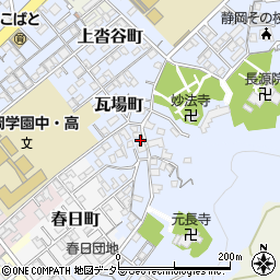 静岡県静岡市葵区瓦場町45周辺の地図
