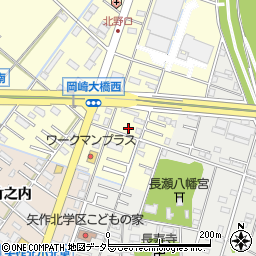 愛知県岡崎市北野町東河原22周辺の地図