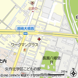 愛知県岡崎市北野町東河原21周辺の地図