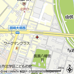 愛知県岡崎市北野町東河原38周辺の地図