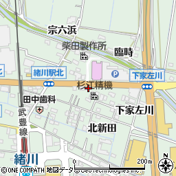 愛知県東浦町（知多郡）緒川（中家左川）周辺の地図