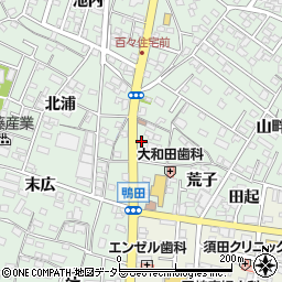 愛知県岡崎市鴨田町山畔43周辺の地図