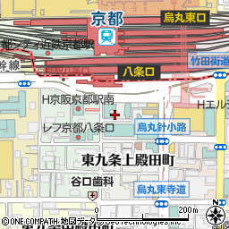 ワンズパーキング京都駅前店駐車場周辺の地図