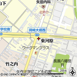愛知県岡崎市北野町東河原8周辺の地図