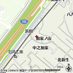 愛知県知多市新知加家ノ山周辺の地図
