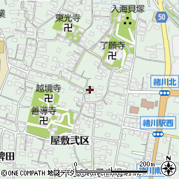 愛知県知多郡東浦町緒川屋敷壱区110周辺の地図