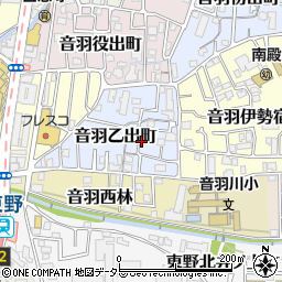 京都府京都市山科区音羽乙出町周辺の地図