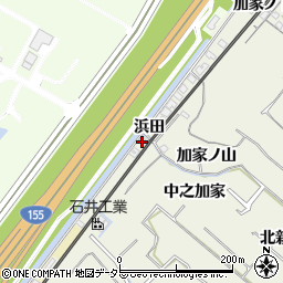愛知県知多市新知浜田周辺の地図