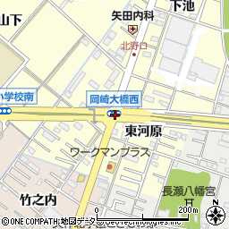 岡崎大橋西周辺の地図