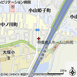 京都府京都市山科区小山南溝町周辺の地図