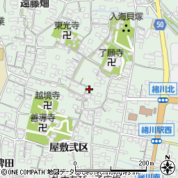 愛知県知多郡東浦町緒川屋敷壱区113周辺の地図