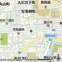 静岡高校入口周辺の地図