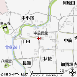京都府亀岡市曽我部町中丁田周辺の地図