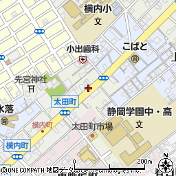 静岡県静岡市葵区太田町周辺の地図