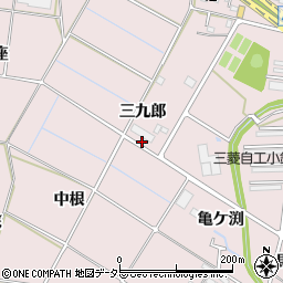 愛知県岡崎市小針町（三九郎）周辺の地図