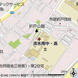 静岡県立清水南高等学校・中等部周辺の地図