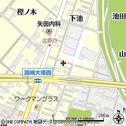 愛知県岡崎市北野町東河原15周辺の地図