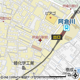 阿倉川駅前周辺の地図