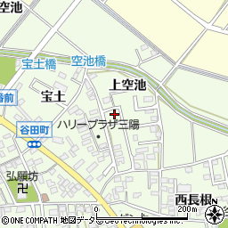 愛知県知立市谷田町上空池周辺の地図