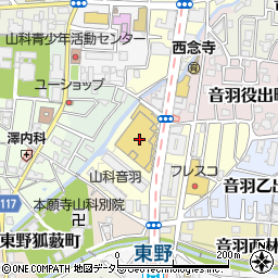 西友山科店周辺の地図